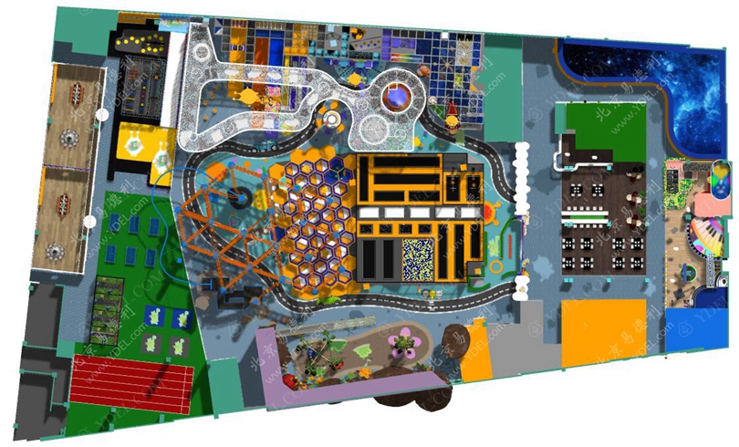 室內(nèi)兒童淘氣堡樂園俯視圖