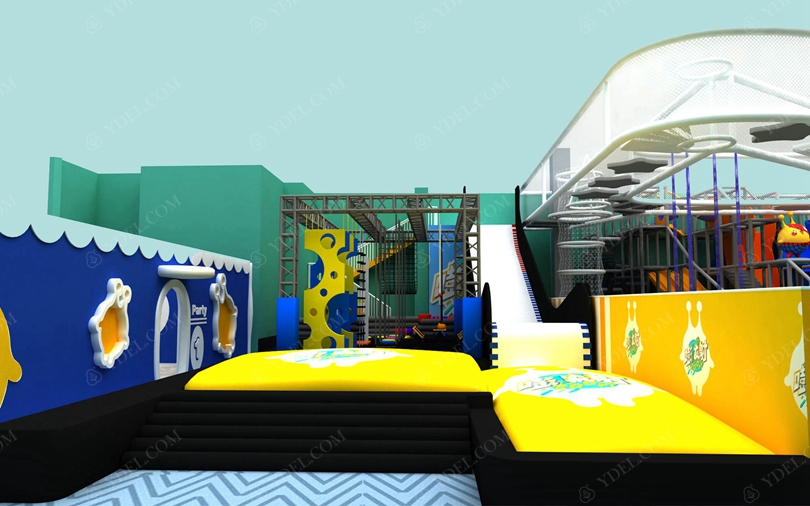 室內(nèi)兒童淘氣堡樂園滑梯區(qū)域