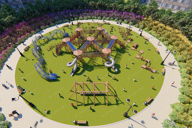 戶外社區(qū)空間兒童游樂(lè)設(shè)備