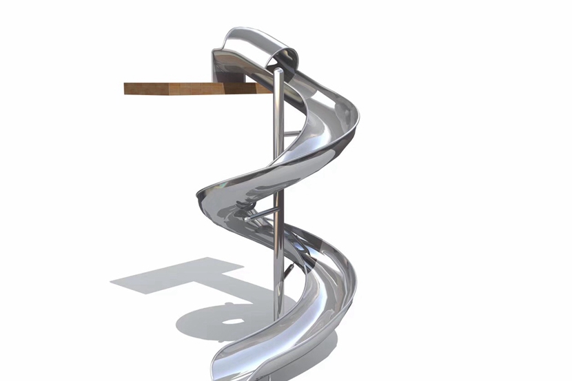 不銹鋼開放式螺旋滑梯